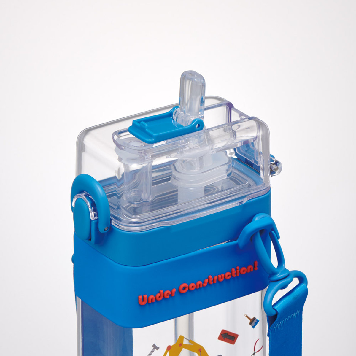 水筒 600ml スクエア2WAYボトル はたらくクルマ ( 直飲み ストローボトル 2way ダイレクト プラスチック 直のみ すいとう ストロー ボトル 軽い キッズ 子供 クリア )