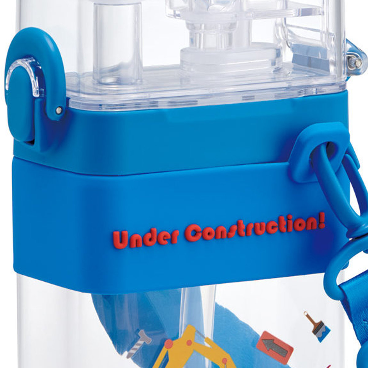 水筒 600ml スクエア2WAYボトル はたらくクルマ ( 直飲み ストローボトル 2way ダイレクト プラスチック 直のみ すいとう ストロー ボトル 軽い キッズ 子供 クリア )