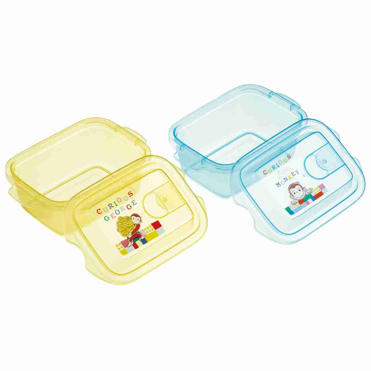 保存容器 300ml エアー弁 ふわっと保存容器 M おさるのジョージ 2個入り ( プラスチック 電子レンジ対応 フードコンテナ キャラクター 日本製 プラスチック容器 作り置き 弁当箱 保存 容器 食品保存 おしゃれ かわいい )