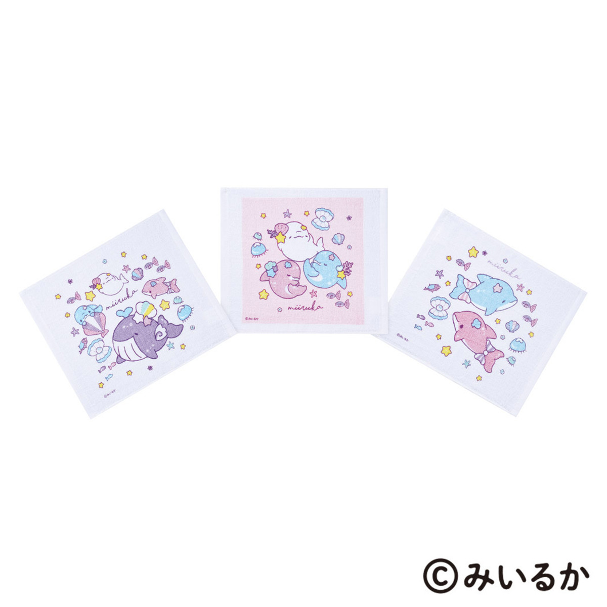 おしぼりタオル 3枚 みいるか （ ゆるいるか おしぼり ハンドタオル ミニタオル タオルハンカチ タオル ハンカチ 子供 入園 入学 給食 幼稚園 保育園 遠足 ピクニック レジャー 子ども キッズ ）