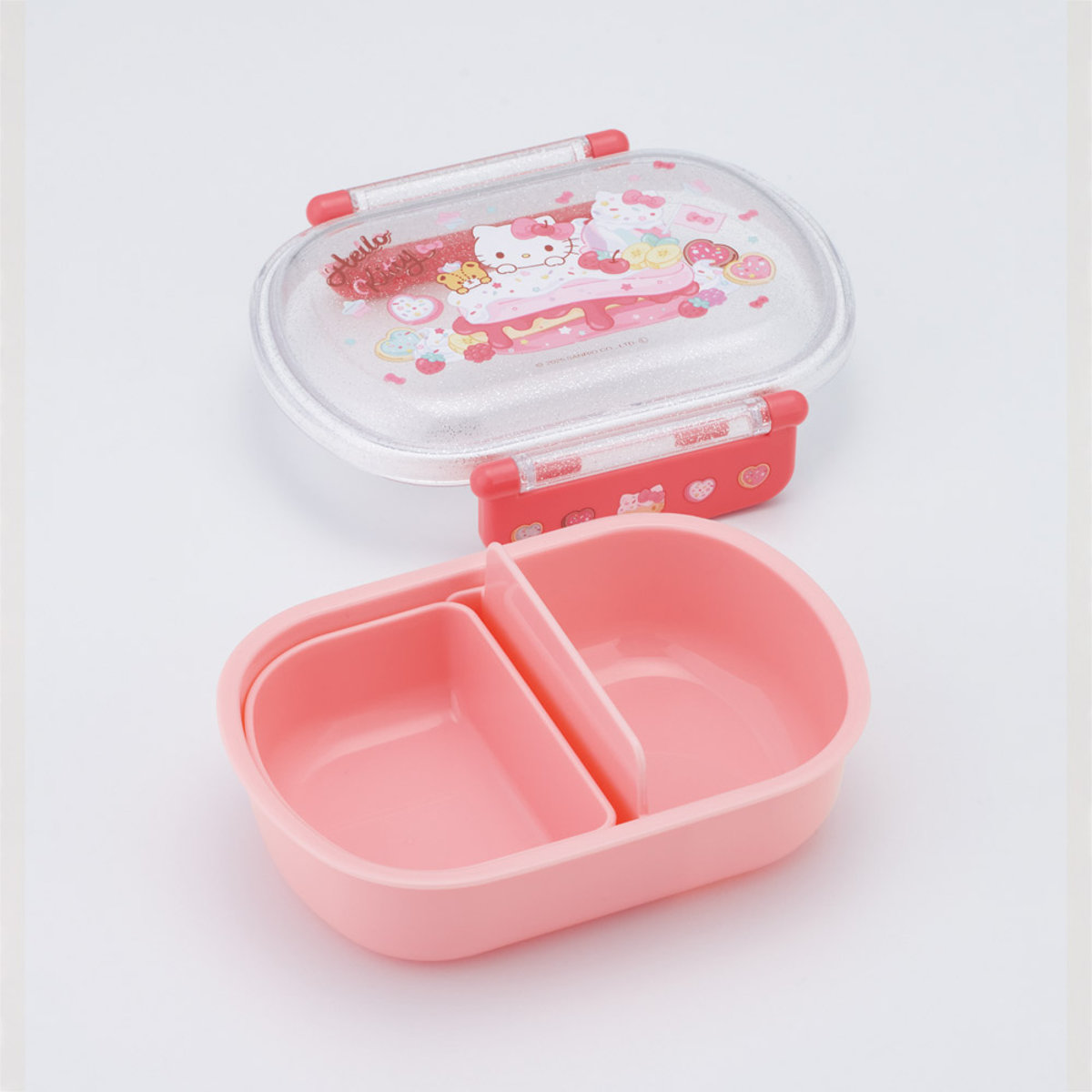 弁当箱 360ml ふわっとタイトランチBOX キティファンシー ( ランチボックス 食洗機対応 レンジ対応 抗菌 日本製 ドーム蓋 キッズ 子供 食洗機OK レンジOK お弁当 弁当 一段 2点ロック 抗菌加工 )