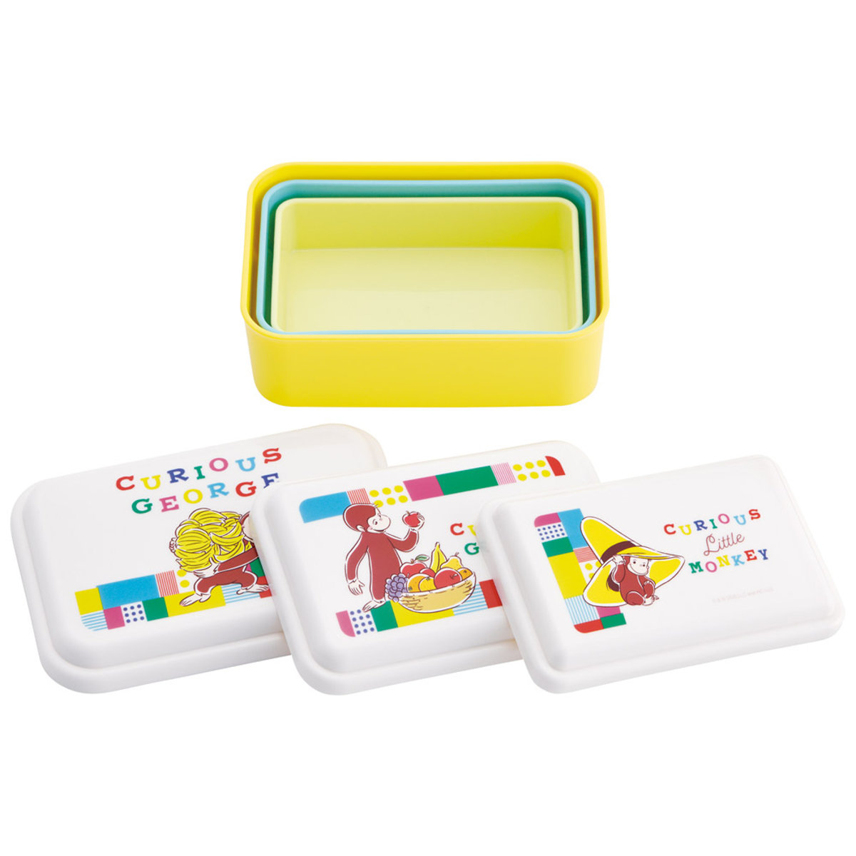 弁当箱 3個セット 入れ子式シール保存容器 ジョージ ブロック ( レンジ対応 保存容器 シール容器 ランチボックス 抗菌 日本製 レンジOK 弁当 お弁当 抗菌加工 果物ケース デザートケース フルーツケース )