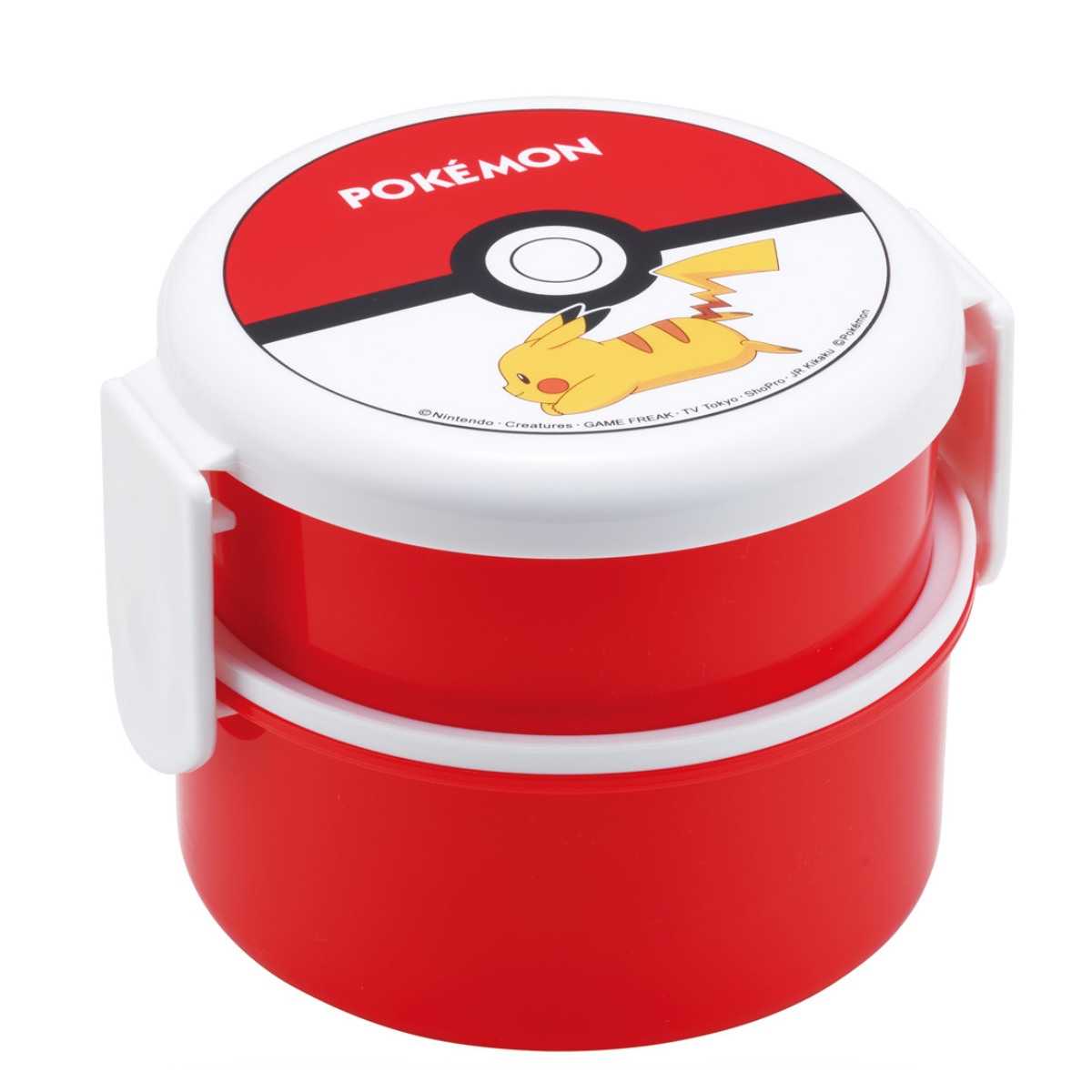 弁当箱 500ml 丸型ランチボックス2段 モンスターボール25 ( お弁当箱 丸型 ランチボックス レンジ対応 日本製 レンジOK お弁当 弁当 フォーク付き おにぎり 子ども用お弁当箱 2段弁 )