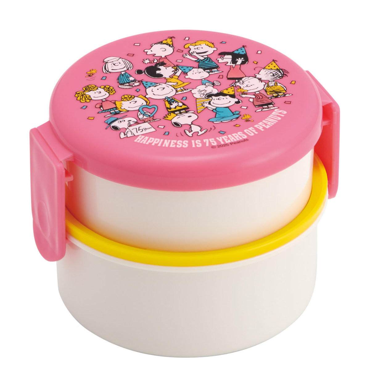 弁当箱 500ml 抗菌丸型ランチBOX2段 SN75アニバーサリ ( 食洗機対応 抗菌 丸型 ランチボックス レンジ対応 二段 日本製 レンジOK 食洗機OK お弁当 弁当 フォーク付き 銀 AG 抗菌加工 )