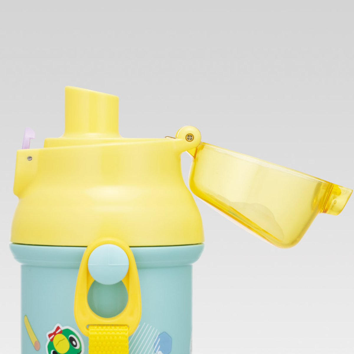 水筒 480ml 直飲プラワンタッチボトル しまじろうPOP ( 子供用 プラスチック製 ダイレクトボトル 直飲み ワンタッチ 日本製 ショルダーベルト付き 広口 軽量 ボトル ワンプッシュ )