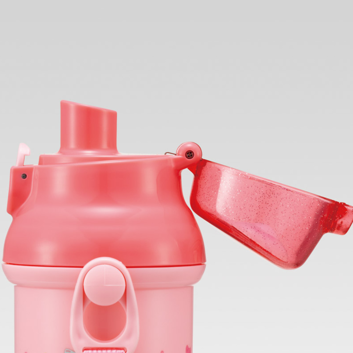 水筒 480ml 直飲プラワンタッチボトル キティファンシー ( 子供用 プラスチック製 ダイレクトボトル 直飲み ワンタッチ 日本製 ショルダーベルト付き 広口 軽量 ボトル ワンプッシュ )