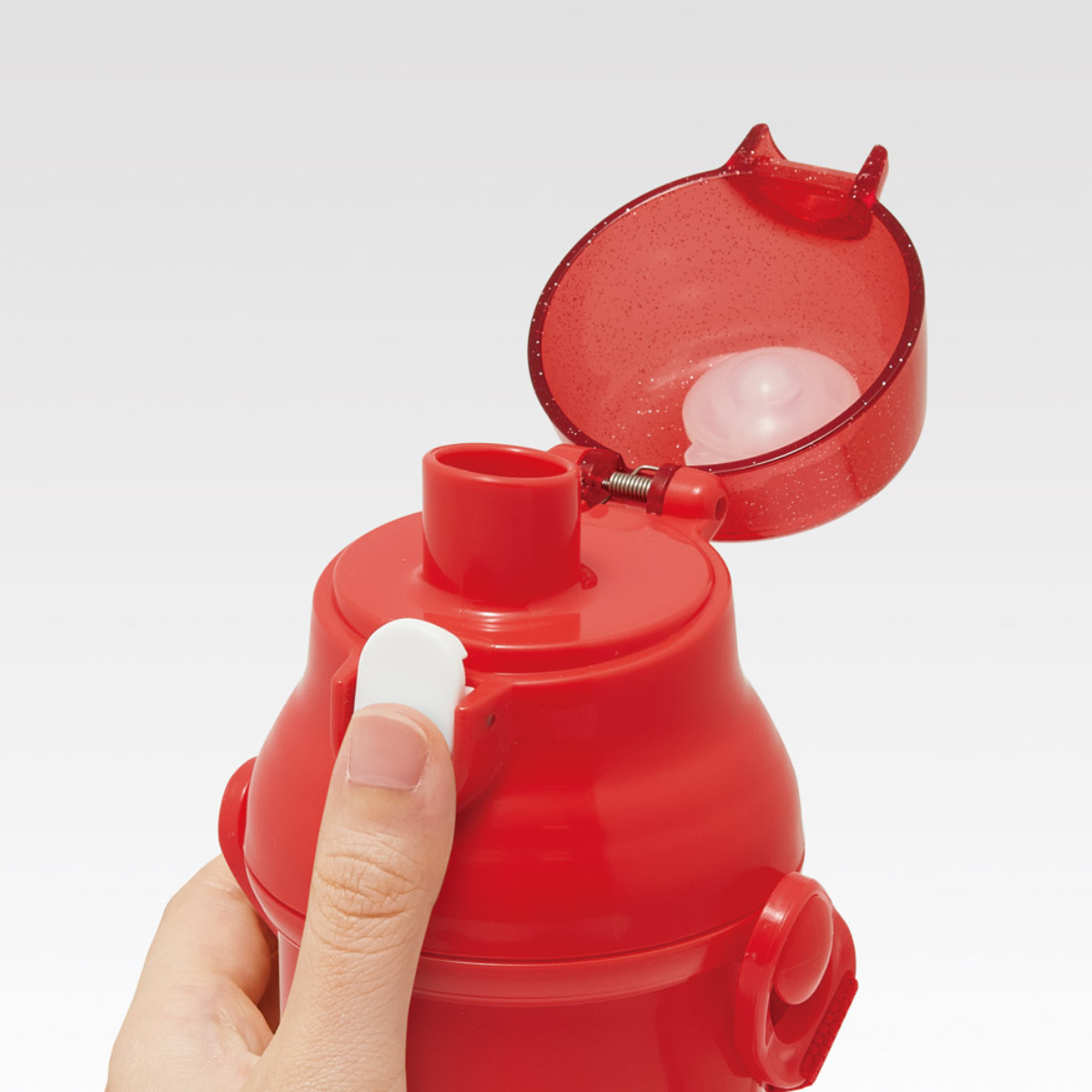 水筒 480ml 抗菌直飲プラボトル PEKO × キティ ( 子供用 抗菌 プラスチック製 ダイレクトボトル 直飲み ワンタッチ 日本製 抗菌加工 AG 銀 ショルダーベルト付き 広口 軽量 ボトル ワンプッシュ )