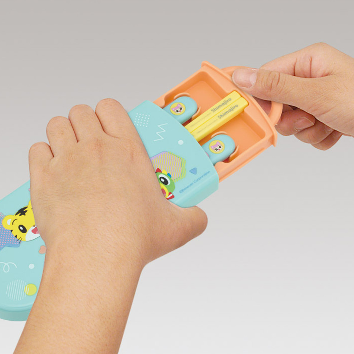 トリオセット 食洗機対応スライド式トリオ しまじろうPOP ( 食洗機対応 カトラリーセット お箸 抗菌 子供 日本製 食洗機OK カトラリー お弁当 弁当 幼稚園 保育園 給食 キッズ 抗菌加工 )