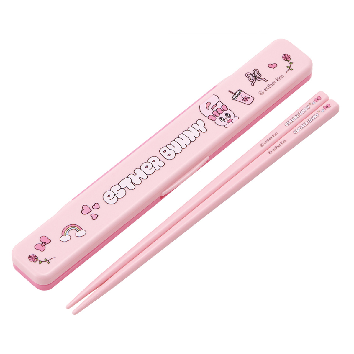 音の鳴らない箸・箸箱セット エスターバニー ( 箸箱セット 箸 お箸 箸箱 セット 食洗機対応 大人用 日本製 食洗器OK 音が鳴らない カトラリーセット 持ち運び 携帯 カトラリー お箸セット 通勤 通学 )