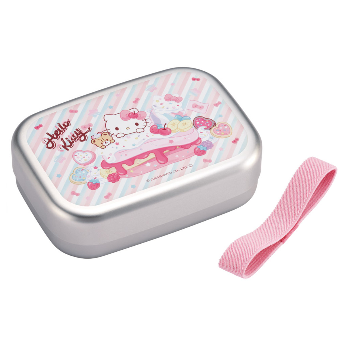 弁当箱 370ml アルミ弁当箱 キティファンシー ( お弁当箱 ランチボックス 一段 保温庫対応 子供 日本製 保温庫 OK お弁当 弁当 幼稚園 保育園 ランチベルト付き 中子付き キッズ )