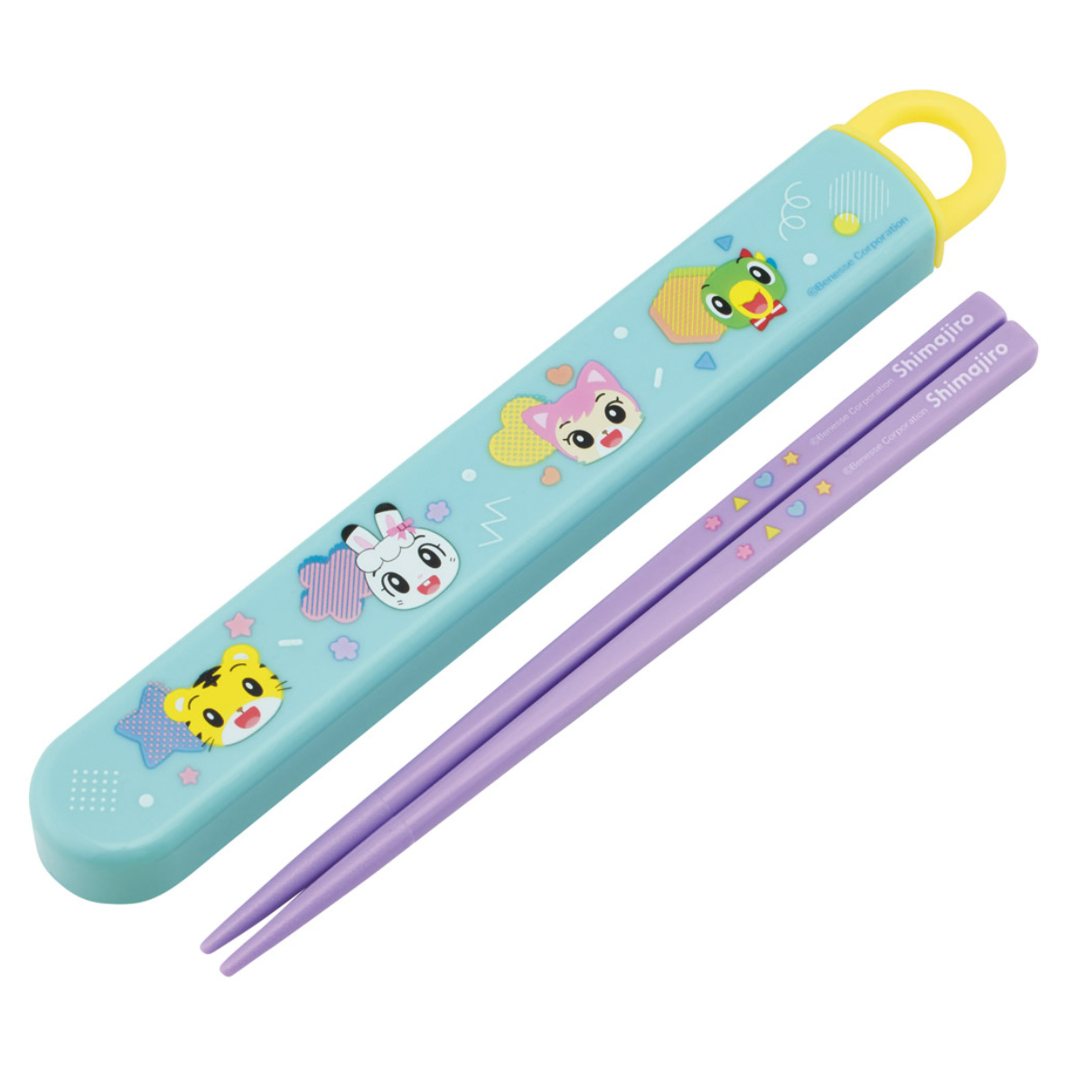 スライド式ハシ箱セット しまじろうPOP ( 箸 16.5cm 食洗機対応 お箸 箸箱 子供 日本製 16.5センチ カトラリー 食洗機OK お弁当用 給食 お弁当 弁当 幼稚園 保育園 キッズ )