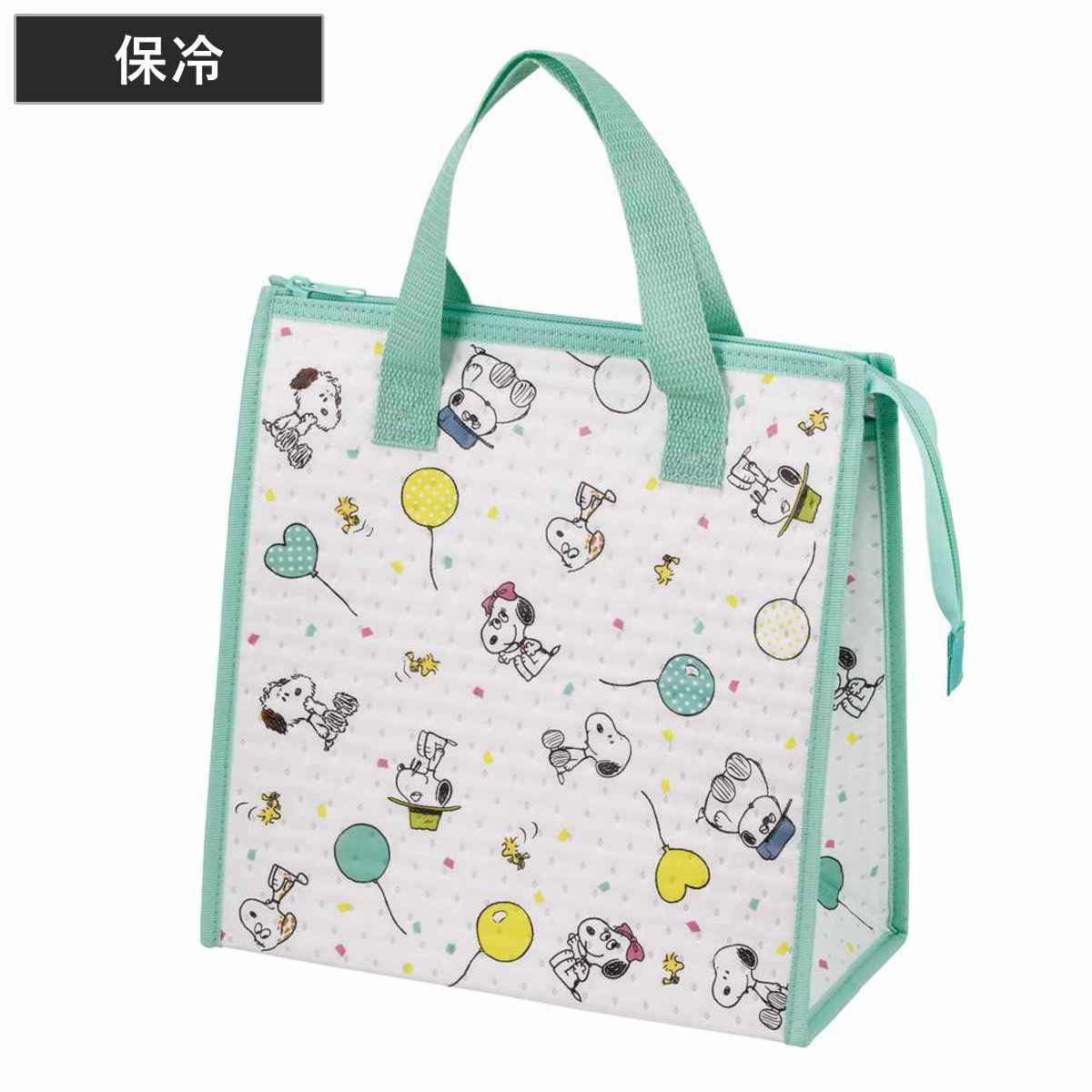 保冷エコバッグ 不織布 保冷バッグ スヌーピー ( 保冷ランチバッグ 保冷 弁当袋 お弁当袋 四角 ランチトートバッグ 保温 ランチトート お弁当箱 弁当 袋 ランチ マチ付き お弁当入れ クーラートートバッグ )