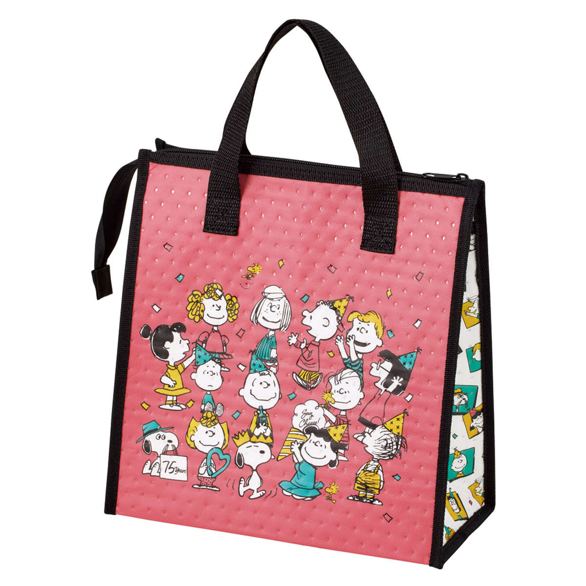 ランチバッグ 不織布保冷バッグ SN75アニバーサリ ( スヌーピー 保冷ランチバッグ 保冷 弁当袋 お弁当袋 四角 ランチトートバッグ 保温 ランチトート お弁当箱 弁当 袋 ランチ マチ付き お弁当入れ 保冷バッグ )