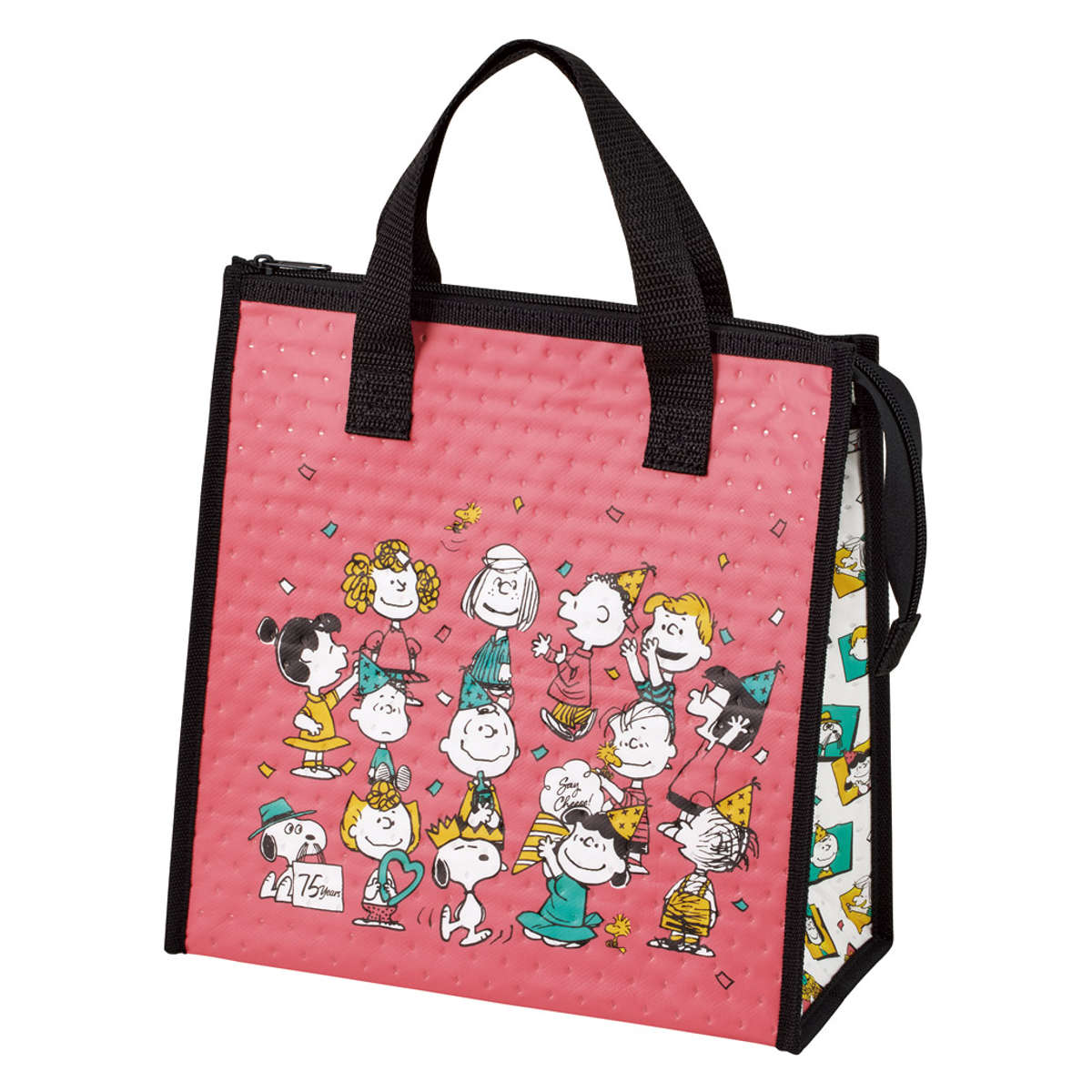 ランチバッグ 不織布保冷バッグ SN75アニバーサリ ( スヌーピー 保冷ランチバッグ 保冷 弁当袋 お弁当袋 四角 ランチトートバッグ 保温 ランチトート お弁当箱 弁当 袋 ランチ マチ付き お弁当入れ 保冷バッグ )