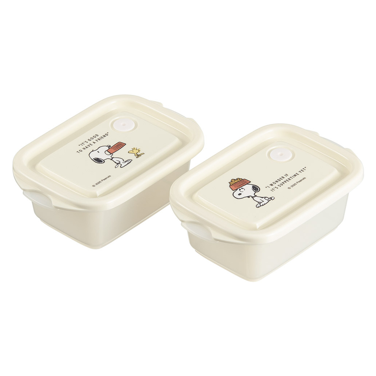 弁当箱 2個入 300ml 抗菌シールボックス2P スヌーピー バッジ ( お弁当箱 抗菌 シールボックス 2個セット レンジ対応 保存容器 2個 セット 抗菌加工 ランチボックス 電子レンジ 対応 1段 アウトドア )