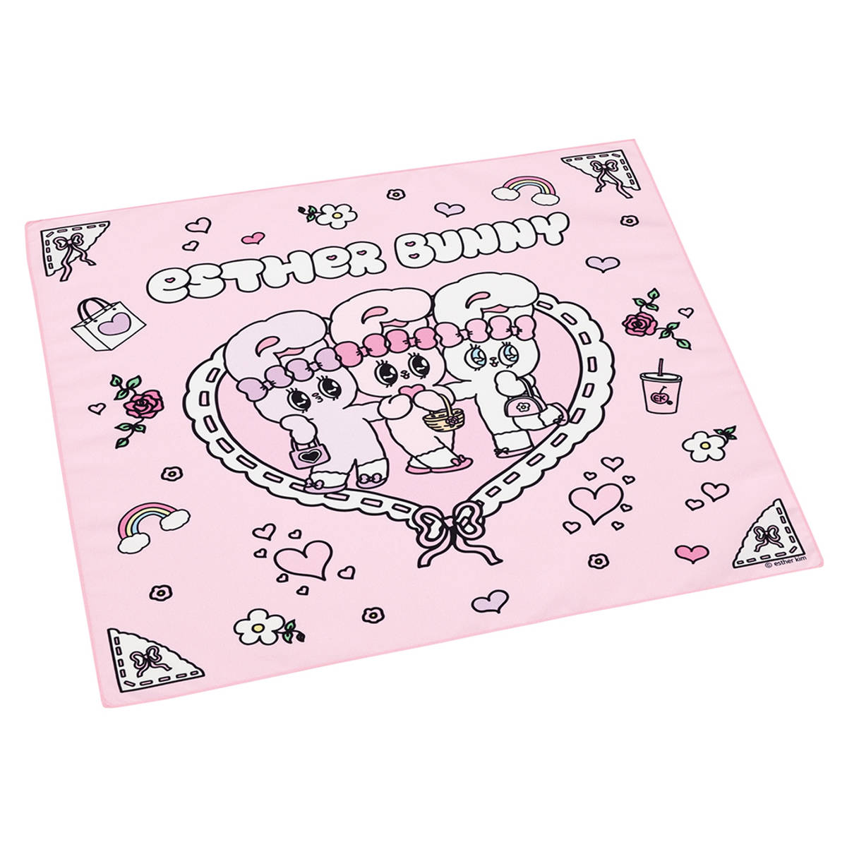 ランチクロス エスターバニー ( ナフキン ランチョンマット 弁当包み 三角巾 給食ナフキン 日本製 お弁当箱 弁当 弁当箱 包み 入れ 子供用 幼稚園 保育園 給食 キッズ 正方形 子供 )