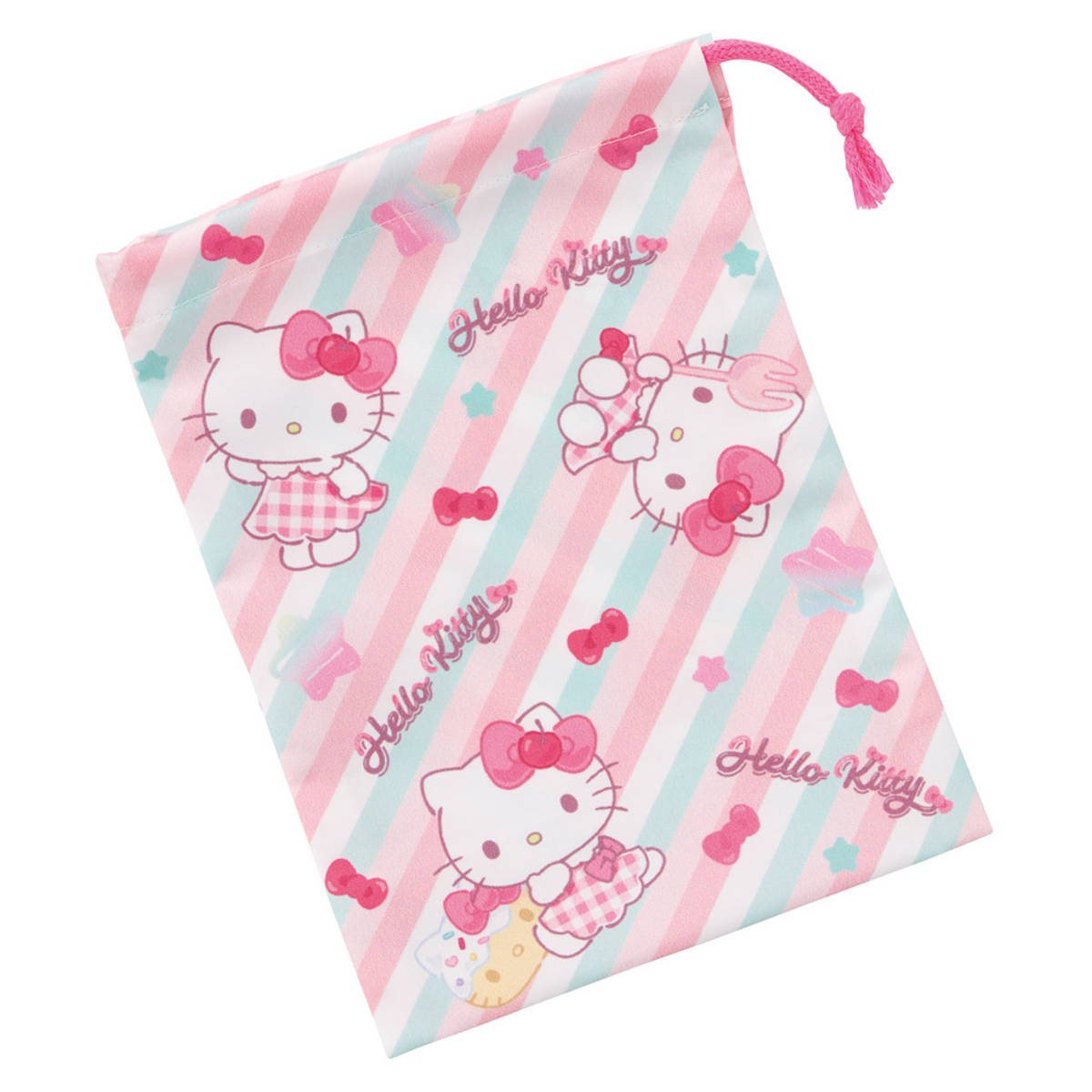 コップ袋 キティファンシー ( 子供用 給食袋 きんちゃく袋 巾着 コップ 袋 日本製 給食 子供 お弁当グッズ ランチ巾着 幼稚園 保育園 入園 準備 入学 小物入れ キッズ ランチグッズ )