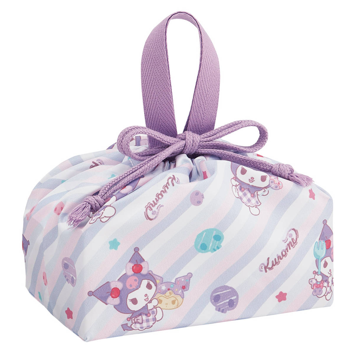 弁当袋 ランチ巾着 クロミファンシー ( お弁当袋 給食袋 巾着袋 ランチバッグ 子供 お弁当箱 日本製 弁当箱 弁当 給食 袋 弁当巾着 マチ 小物入れ 幼稚園 保育園 キッズ )