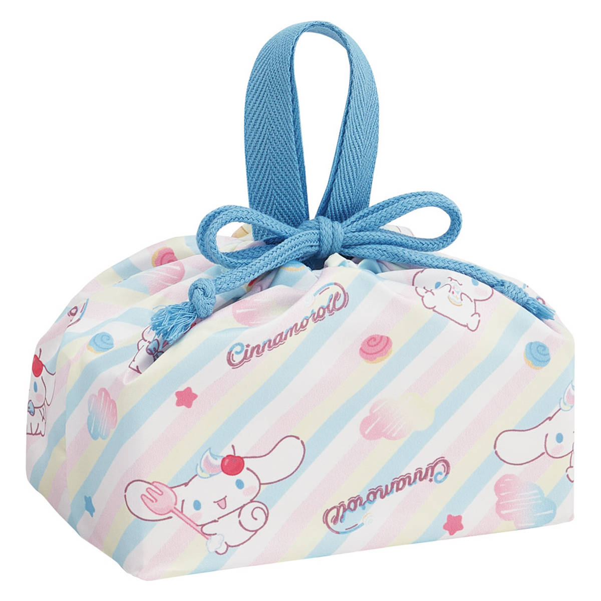 弁当袋 ランチ巾着 シナモロールファンシー ( お弁当袋 給食袋 巾着袋 ランチバッグ 子供 お弁当箱 日本製 弁当箱 弁当 給食 袋 弁当巾着 マチ 小物入れ 幼稚園 保育園 キッズ )