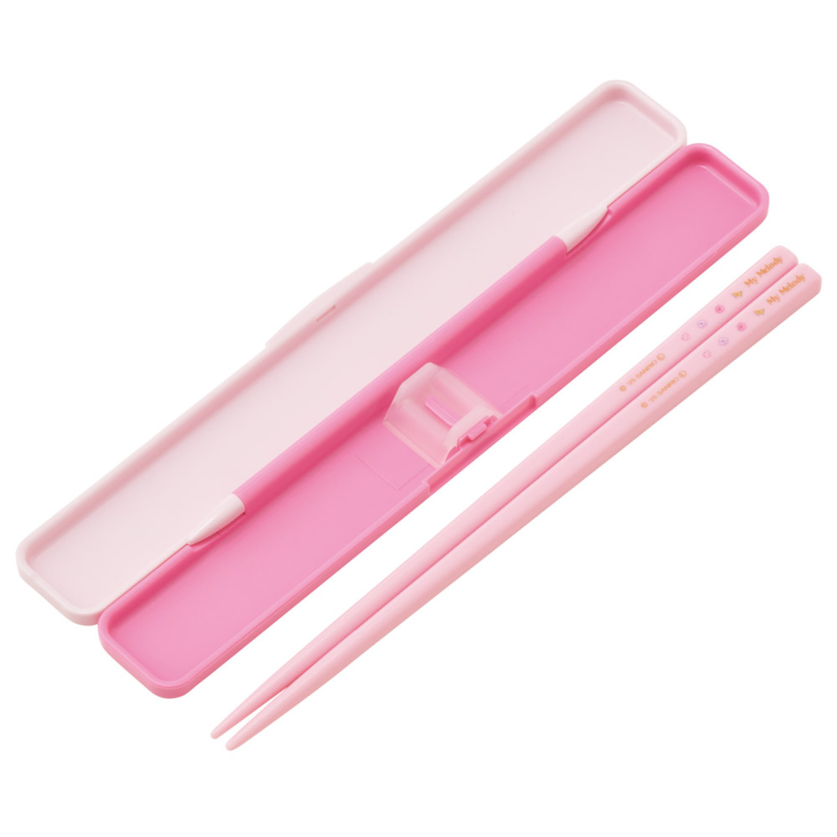 音の鳴らない箸・箸箱セット マイメロパステル水彩花柄 ( 箸箱セット 箸 お箸 箸箱 セット 食洗機対応 大人用 日本製 食洗器OK 音が鳴らない カトラリーセット 持ち運び 携帯 カトラリー お箸セット 通勤 通学 )