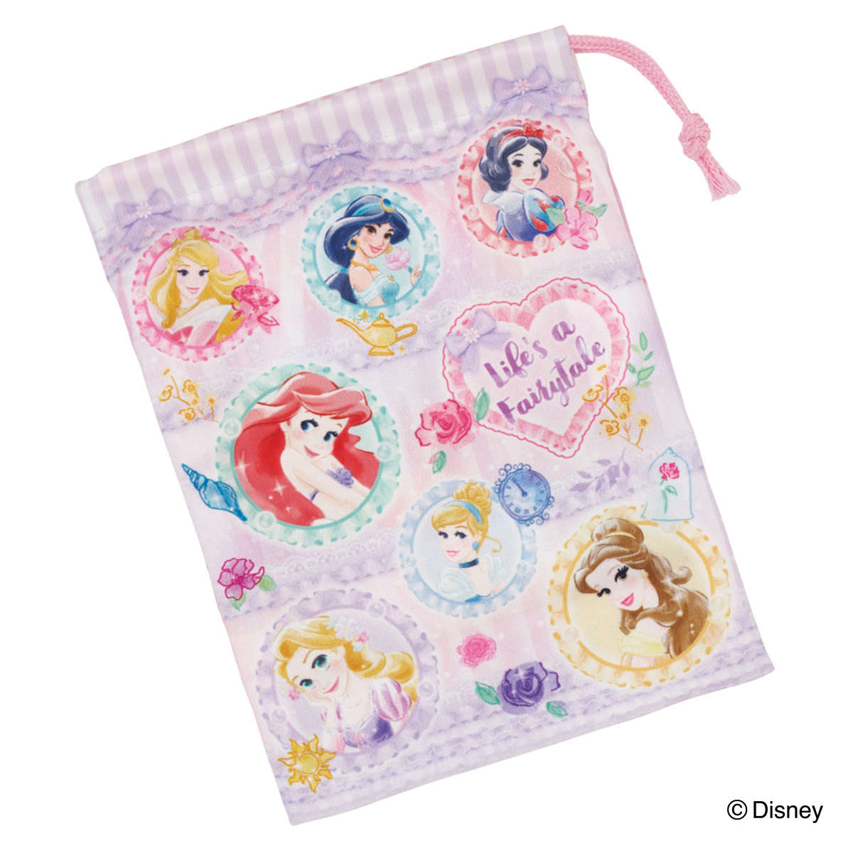 コップ袋 プリンセス26 （ ディズニープリンセス 子供用 給食袋 きんちゃく袋 巾着 コップ 袋 日本製 給食 子供 お弁当グッズ ランチ巾着 幼稚園 保育園 入園 準備 入学 小物入れ キッズ ランチグッズ ）