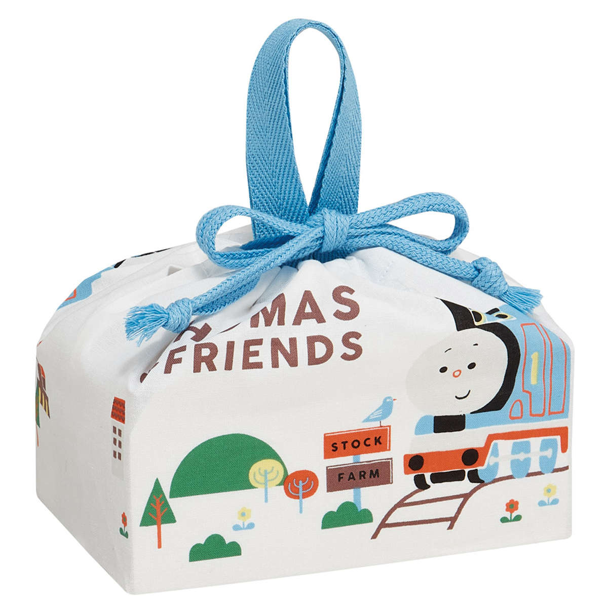 ランチ巾着 トーマス×つむぱぱ （ トーマス 弁当袋 お弁当袋 給食袋 巾着袋 ランチバッグ 子供 お弁当箱 日本製 弁当箱 弁当 給食 袋 弁当巾着 マチ 小物入れ 幼稚園 保育園 キッズ ）