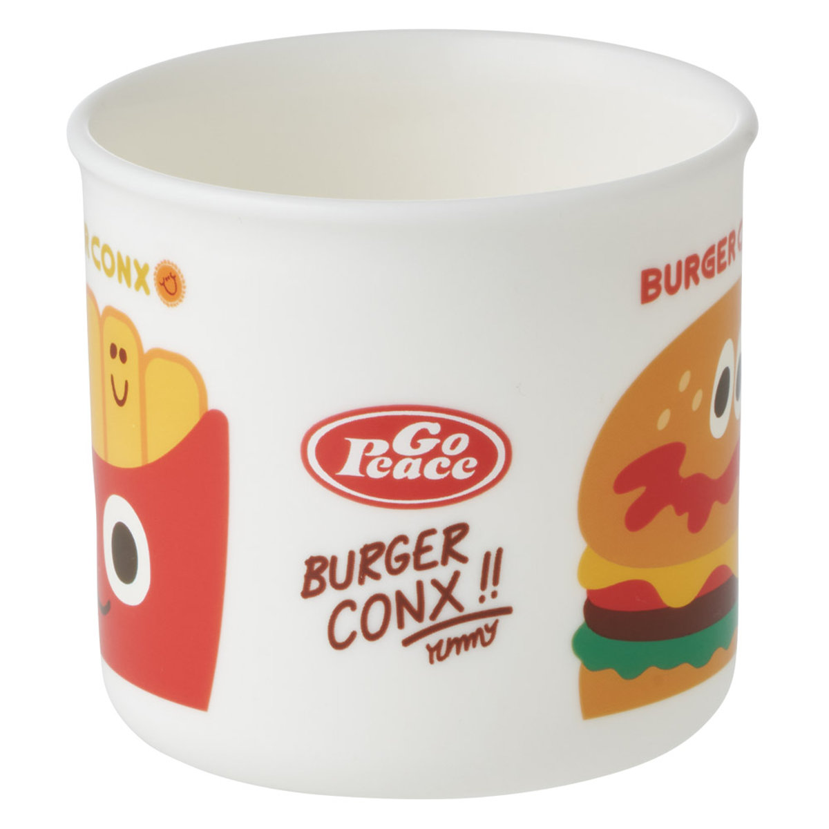 コップ 200ml 食洗機対応プラコップ バーガーHELLO ( プラコップ 耐熱 食洗機対応 レンジ対応 割れにくい 日本製 プラスチック製 食洗機OK レンジOK 給食 小さい 軽量 マグ プラ カップ )