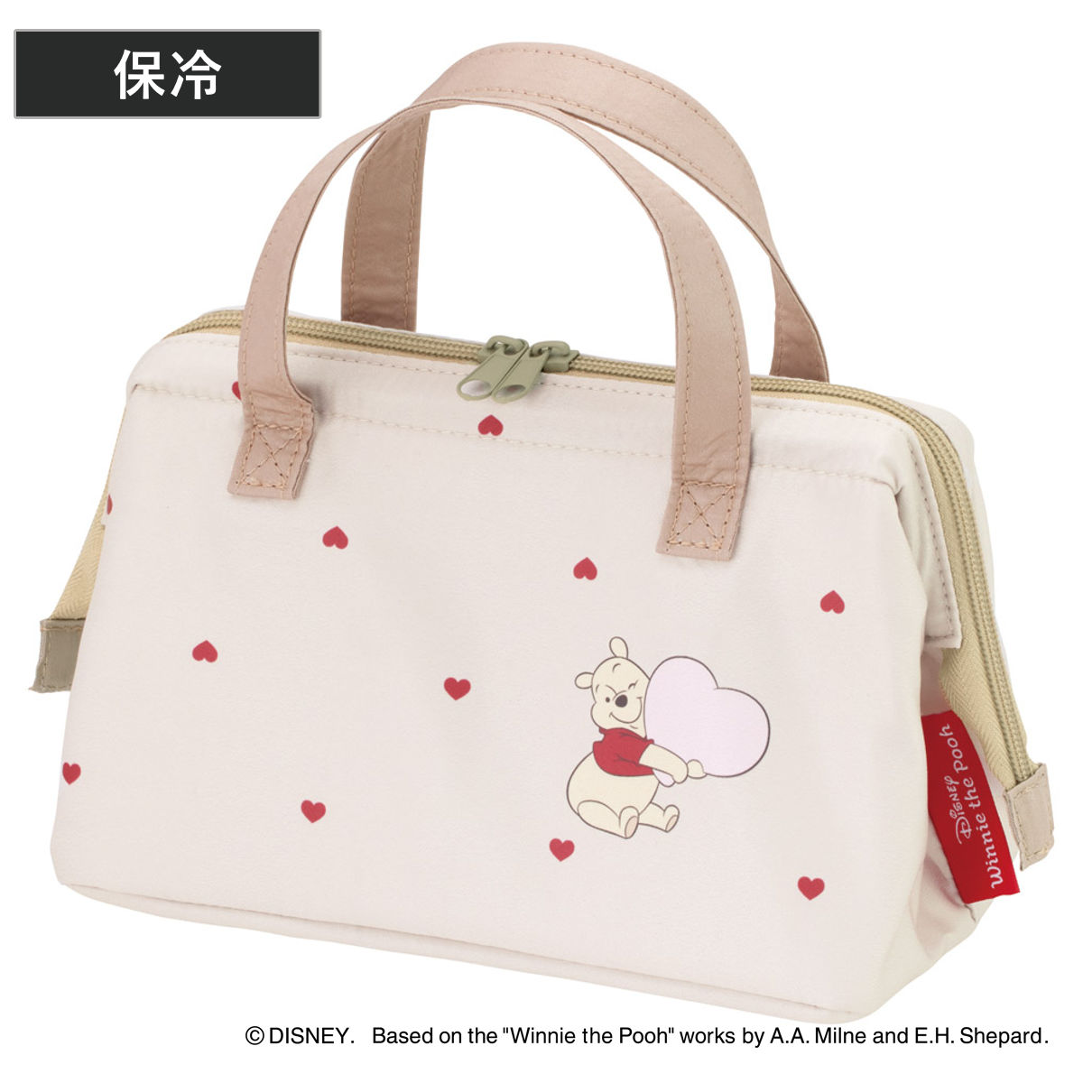 ランチバッグ がま口型ランチバッグ プーHUGHEART ( アナと雪の女王 がま口型 保冷バッグ 保冷ランチバッグ 保冷 弁当袋 お弁当袋 お弁当入れ Wファスナー お弁当箱 弁当 袋 持ち運び おべんとう袋 )