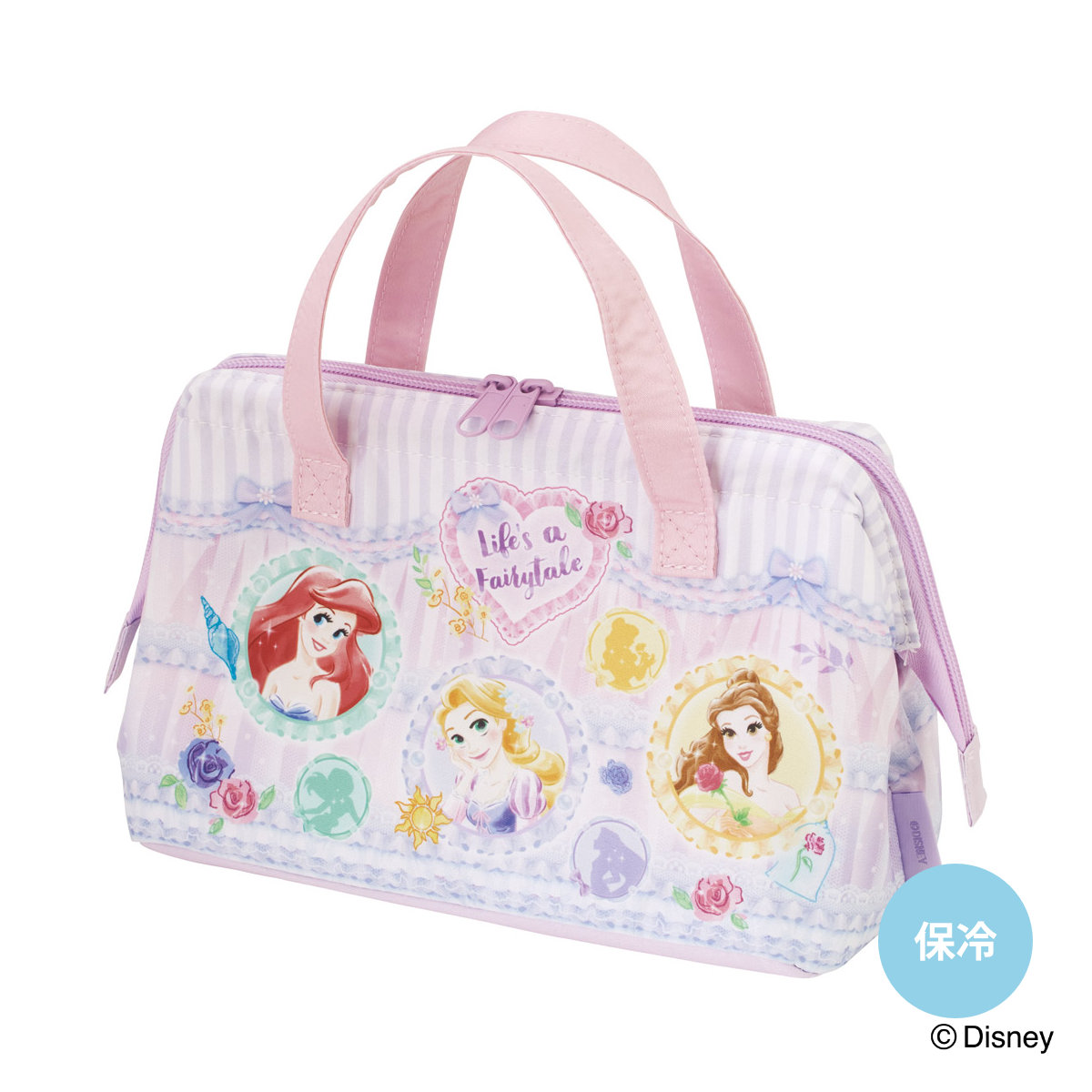 がま口型ランチバッグ プリンセス26 （ がま口型 保冷バッグ 保冷ランチバッグ 保冷 弁当袋 お弁当袋 お弁当入れ Wファスナー お弁当箱 弁当 袋 持ち運び おべんとう袋 ）