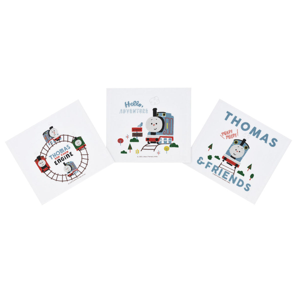 おしぼりタオル 3枚入 トーマス×つむぱぱ （ おしぼり ハンドタオル ミニタオル タオルハンカチ タオル ハンカチ 子供 入園 入学 給食 幼稚園 保育園 遠足 ピクニック レジャー 子ども キッズ ）