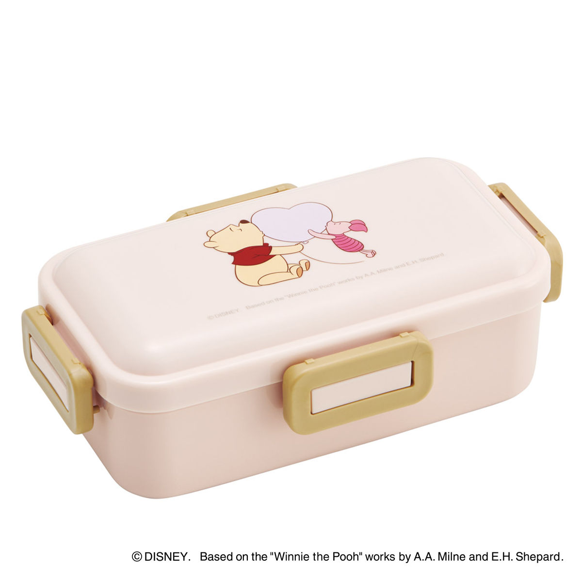 弁当箱 530ml ふわっと弁当箱 プーHUGHEART ( くまのプーさん ランチボックス 食洗機対応 レンジ対応 一段 ドーム型 4点ロック 1段 日本製 仕切り付き 食洗機OK レンジOK お弁当 弁当 一段弁当 )