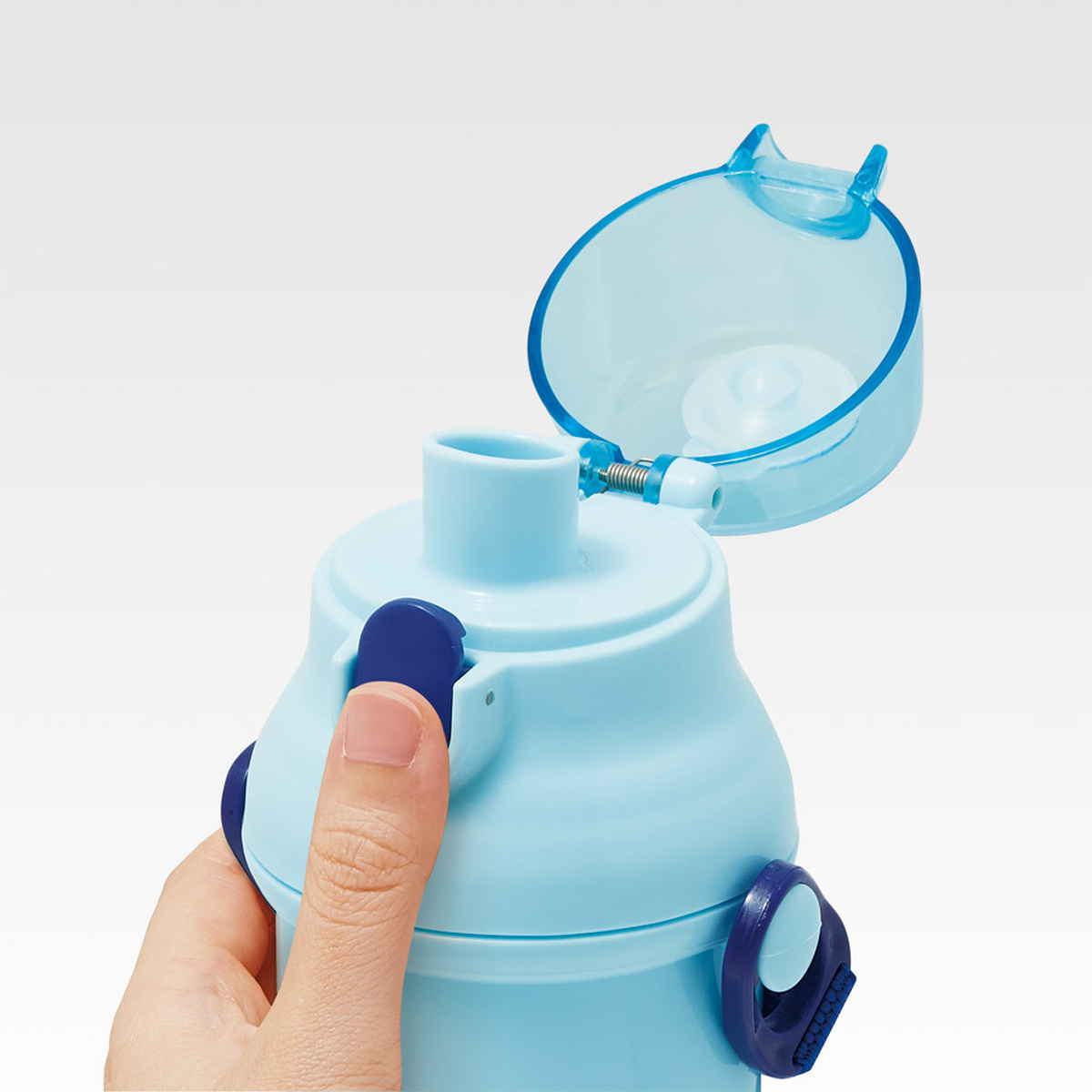 水筒 480ml 直飲プラワンタッチボトル ブルーイ ( 子供用 プラスチック製 ダイレクトボトル 直飲み ワンタッチ 日本製 ショルダーベルト付き 広口 軽量 ボトル ワンプッシュ )