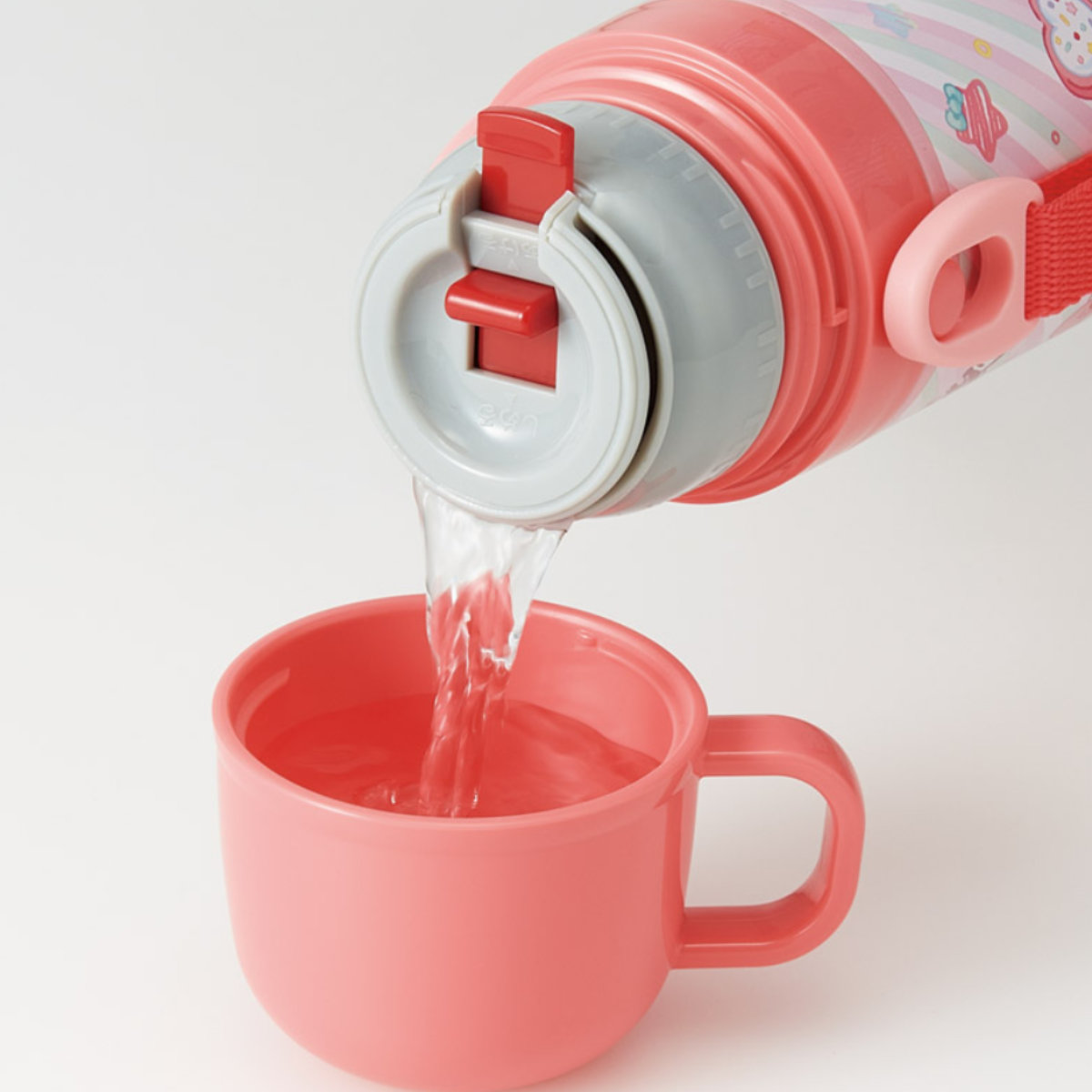水筒 470ml 430ml 超軽量2WAYステンレスボトル キティファンシー ( 保冷 保温 直飲み コップ付き ワンプッシュ マグボトル コップ飲み 2way 子供用 すいとう ボトル キッズ ワンタッチ ステンレス 超軽量 軽量 )