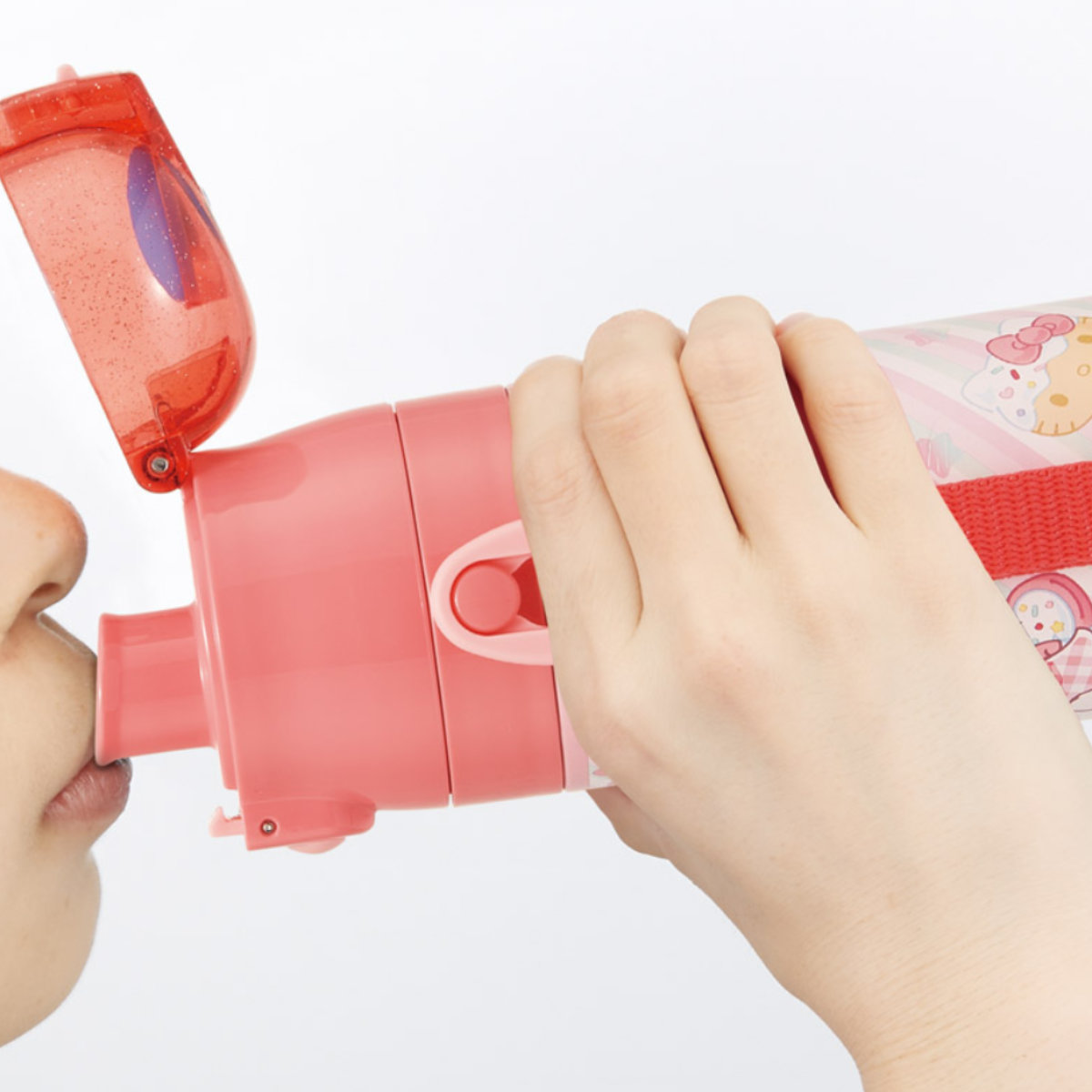 水筒 470ml 430ml 超軽量2WAYステンレスボトル キティファンシー ( 保冷 保温 直飲み コップ付き ワンプッシュ マグボトル コップ飲み 2way 子供用 すいとう ボトル キッズ ワンタッチ ステンレス 超軽量 軽量 )