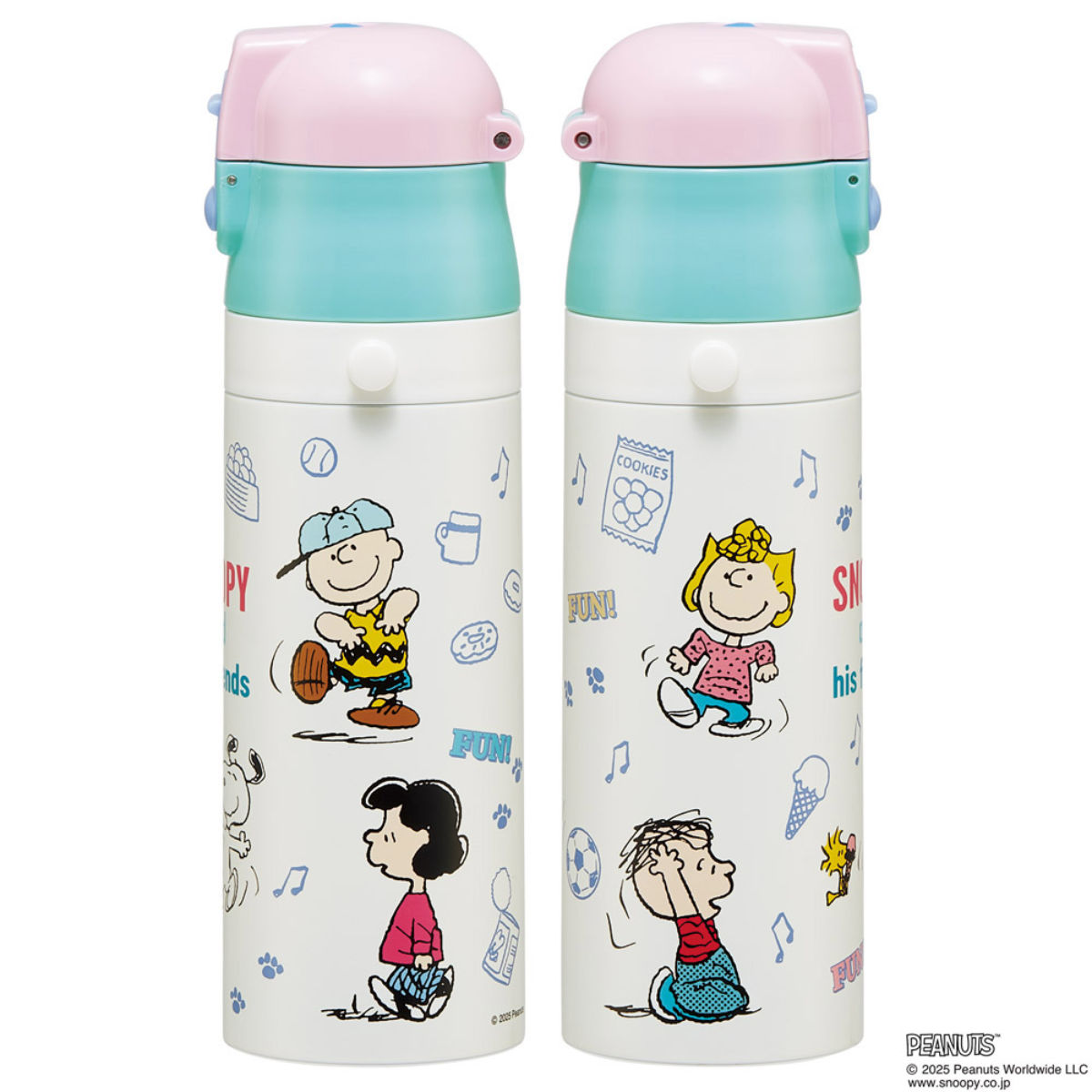 水筒 470ml 超軽量ダイレクトボトル スヌーピー ファンフレンズ ( 保冷 軽量 直飲み ワンタッチ ステンレスボトル 子供用水筒 子供 直のみ 軽い 超軽量 ワンプッシュ ダイレクトボトル ダイレクト ボトル ステンレス )