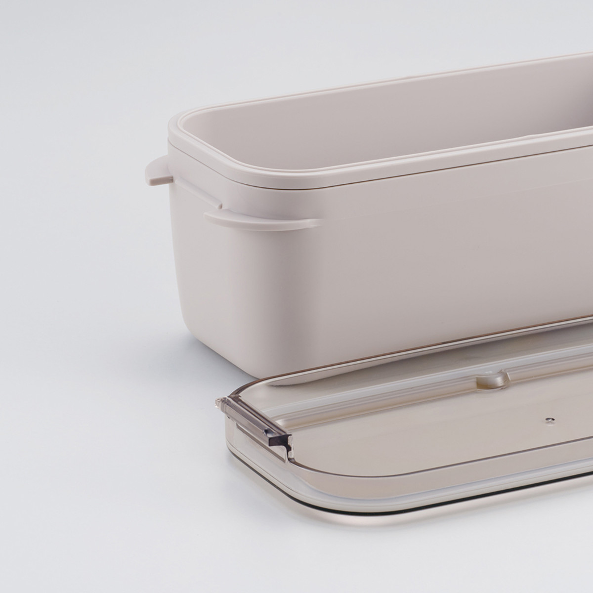 弁当箱 930ml ラク洗2段ランチボックス パッキン一体 ( お弁当箱 ランチボックス レンジ対応 食洗機対応 2way 日本製 レンジOK 食洗機OK 一段 二段 弁当 お弁当 洗いやすい 大人 子ども ) 【サンドホワイト】 サンドホワイト