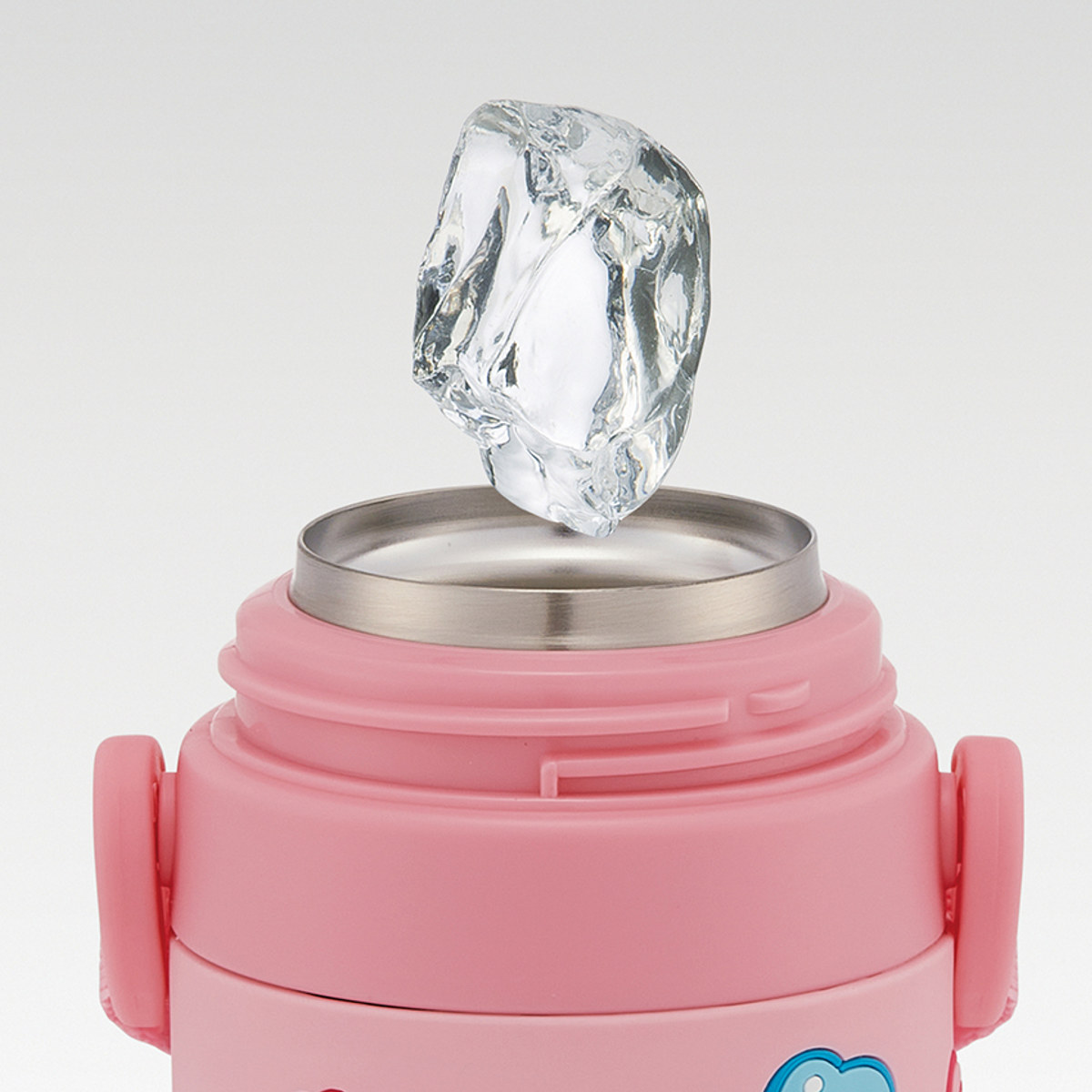 水筒 480ml 3Dロック付ダイレクトボトル マイメロディマシュグミ ( 直飲み ステンレス 3D ダイレクトボトル 保冷 子供 幼稚園 保育園 ボトル ワンプッシュボトル 子供用水筒 直のみ ワンタッチ キッズ ショルダーベルト付き )