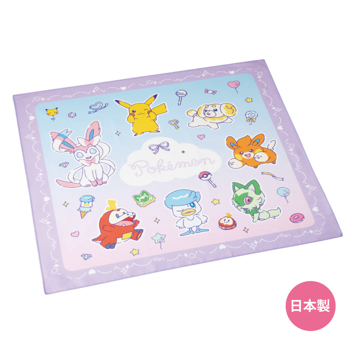 ランチクロス ポケモン ファンシー （ ナフキン ランチョンマット 弁当包み 三角巾 給食ナフキン 日本製 お弁当箱 弁当 弁当箱 包み 入れ 子供用 幼稚園 保育園 給食 キッズ 正方形 子供 ）