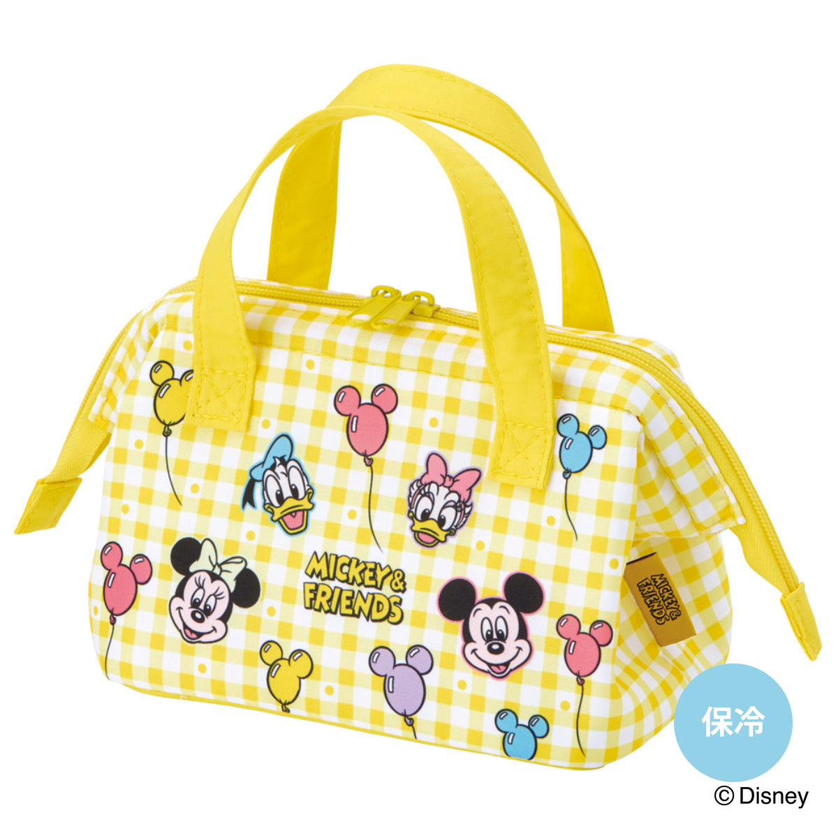 保冷ランチバッグ 子供用がま口ランチバッグ ミッキー＆フレンズ風船 （ がま口型 保冷バッグ 保冷 弁当袋 お弁当袋 子供用 お弁当入れ Wファスナー お弁当箱 弁当 袋 持ち運び おべんとう袋 キッズ ）