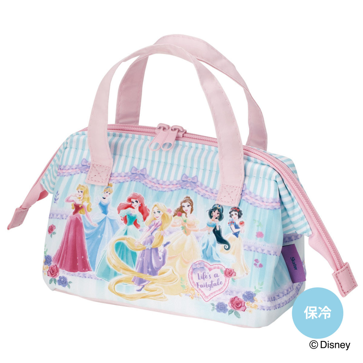 保冷ランチバッグ 子供用がま口ランチバッグ プリンセス26 ( がま口型 保冷バッグ 保冷 弁当袋 お弁当袋 子供用 お弁当入れ Wファスナー お弁当箱 弁当 袋 持ち運び おべんとう袋 キッズ )