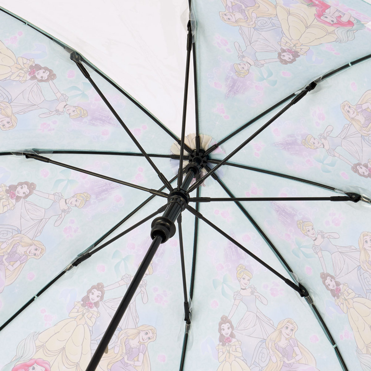 傘 子ども傘 40cm ディズニー プリンセス ( かさ 透明窓付き 軽量 丈夫 折れにくい 手開き 安全カバー 子供用 幼児 雨傘 雨具 カサ 3歳 4歳 5歳 軽い ネームタグ 透明窓 通園 保育園 幼稚園 適応身長 95〜105cm キャラクター )
