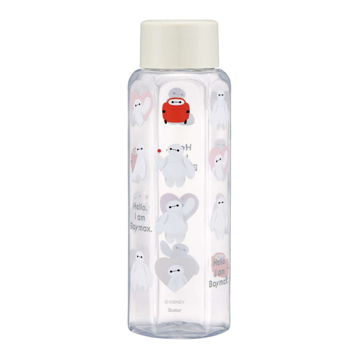 水筒 350ml 六角ブローボトル ベイマックスsweet ( 直飲み プラボトル ダイレクトボトル マグボトル 常温 軽量 クリア BPAフリー ベイマックス 直のみ マグ ボトル スリム 健康 ドリンク クリアボトル ウォーターボトル かわいい )