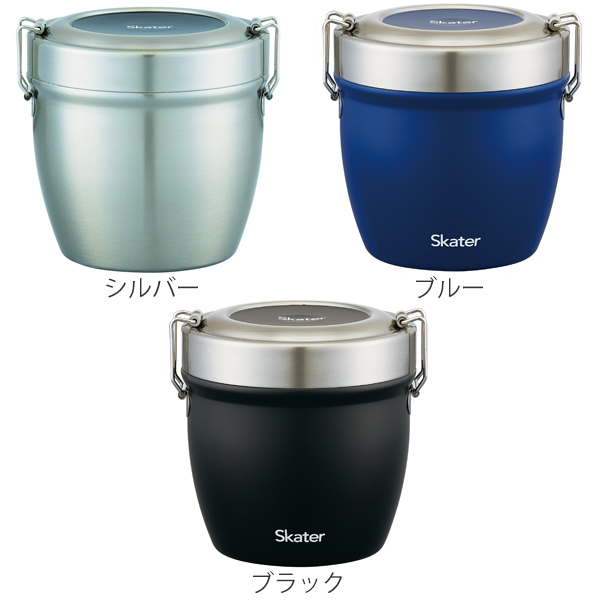 dショッピング |保温弁当箱 丼 ステンレス SKATER 2段 830ml 弁当箱 ランチジャー （ 保温 保冷 お弁当箱 ランチボックス 男性  軽量 スケーター ロゴ 保温弁当 あったか弁当 二段 2段弁当箱 軽い 真空二重構造 女性 ） 【 シルバー 】 | カテゴリ：弁当箱の販売できる商品  |