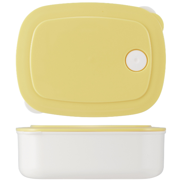 保存容器 おかず冷凍作りおき容器 400ml パステル 冷凍保存 レンジ対応 ( フードストッカー お弁当箱 プラスチック 食洗機対応 電子レンジ対応 冷凍対応 フードコンテナ 食品保存容器 エア弁 保存 容器 ケース 冷凍 ) 【イエロー】 イエロー