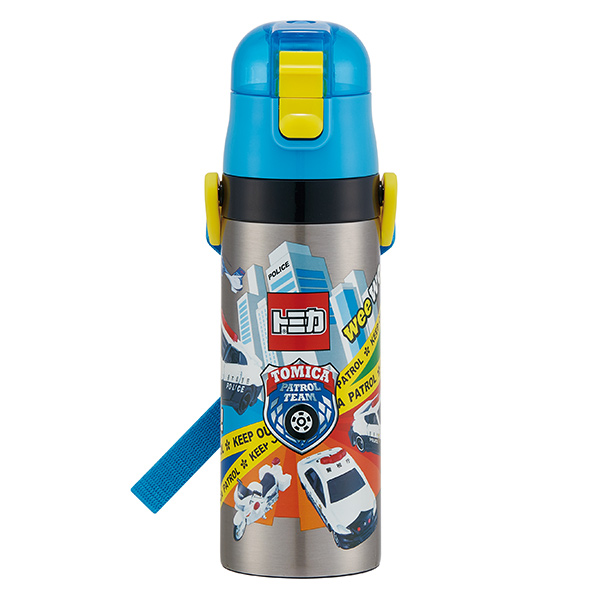 Lohaco 水筒 ステンレス 直飲み 超軽量 ダイレクトボトル トミカ 470ml 子供 ステンレスボトル 保冷 子供用水筒 軽量 幼稚園 保育園 キッズ キャラクター ワンプッシュ ロック付き お弁当グッズ ランチグッズ 保冷専用 子供用 水筒 マグボトル リビングート
