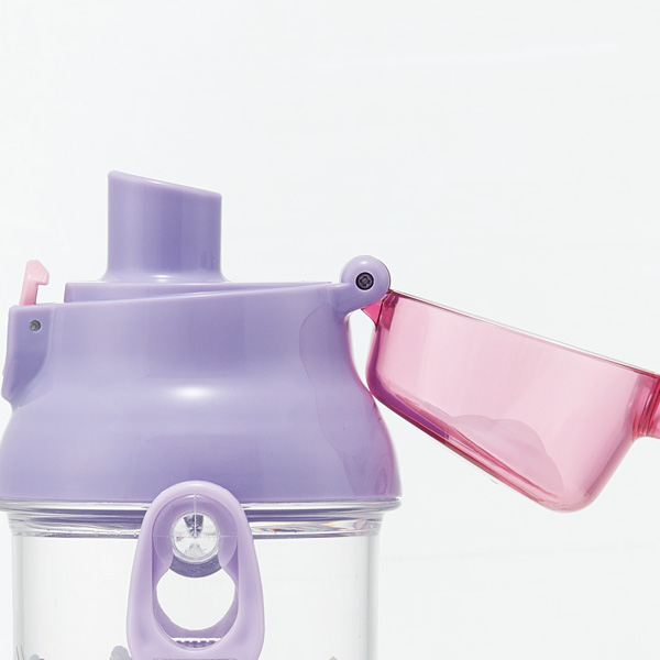 水筒 キッズ 直飲み プラスチック ワンプッシュ クリアボトル ハッピー&スマイル 480ml ( 食洗機対応 恐竜 幼稚園 保育園 軽量 ワンプッシュボトル 子供用水筒 直のみ 食洗機OK ダイレクトボトル マグボトル 透明 ノンキャラ )