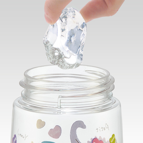 水筒 キッズ 直飲み プラスチック ワンプッシュ クリアボトル ハッピー&スマイル 480ml ( 食洗機対応 恐竜 幼稚園 保育園 軽量 ワンプッシュボトル 子供用水筒 直のみ 食洗機OK ダイレクトボトル マグボトル 透明 ノンキャラ )