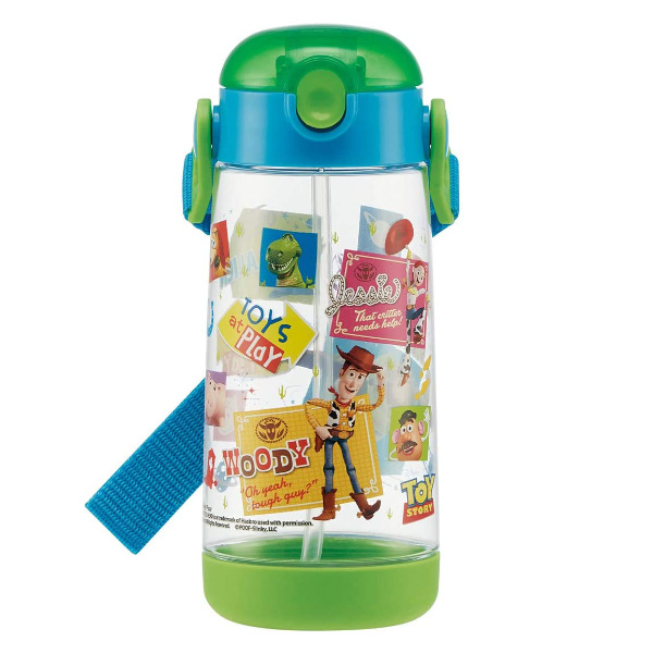 水筒 ストロー ワンプッシュ プラスチック トイ ストーリー 再入荷 予約販売 480ml 子供 トイストーリー ストローボトル ワンプッシュボトル ワンタッチ キッズ プラスチック製 軽量 ディズニーピクサー 透明 子供用水筒 幼稚園 保育園
