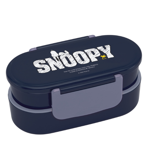 お弁当箱 ２段 箸付き Peanuts スヌーピー ロゴ タイトランチボックス 670ml Snoopy 弁当箱 仕切り付き ランチボックス お箸付き 弁当 入れ子式 レンジ対応 二段 日本未発売 お弁当 キャラクター レンジok