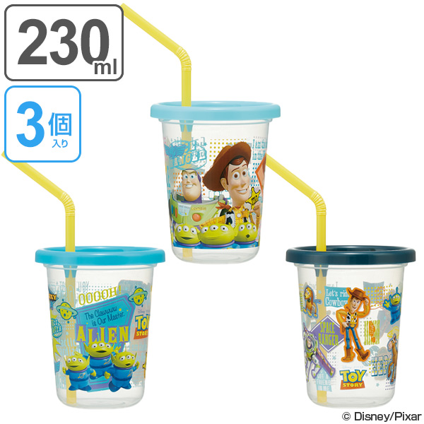 トイストーリー　ウッディ バズ　ストロー付きタンブラーセット　上海ディズニー トイ・ストーリー - トイストーリー ウッディ バズ ストロー付き